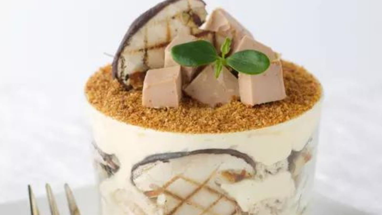 Tiramisu au foie gras et cèpes grillés