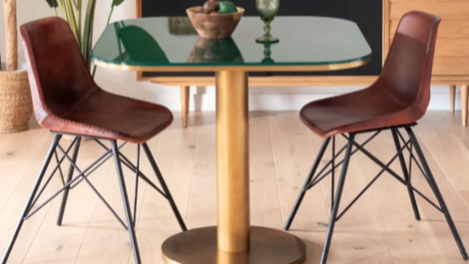 Plateau en verre vert