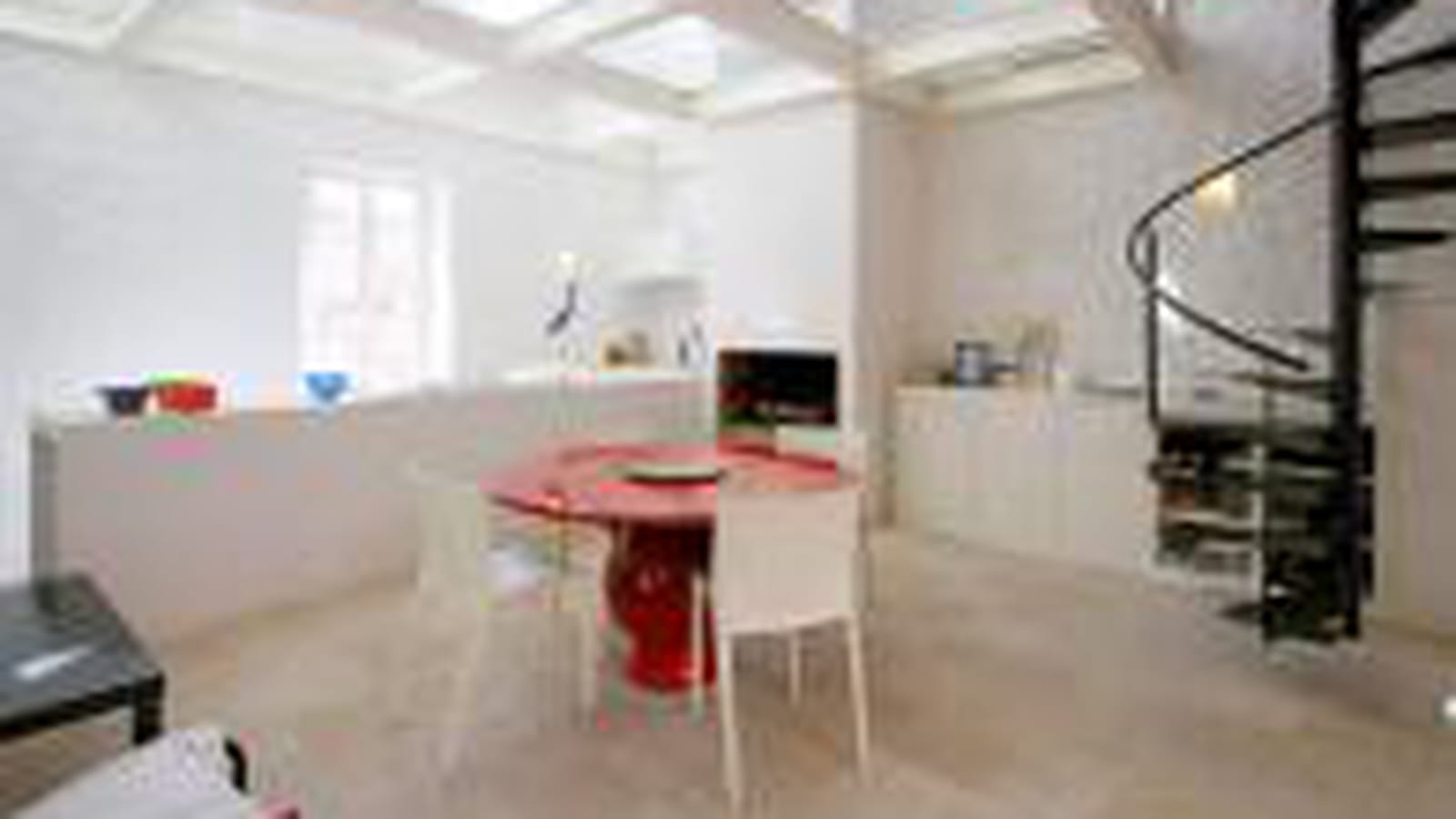 Cuisine ouverte bar blanc