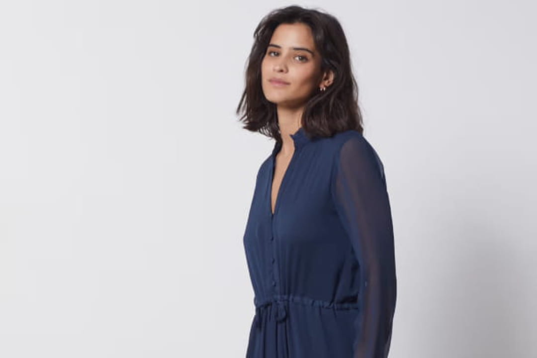 Robe longue bleu marine
