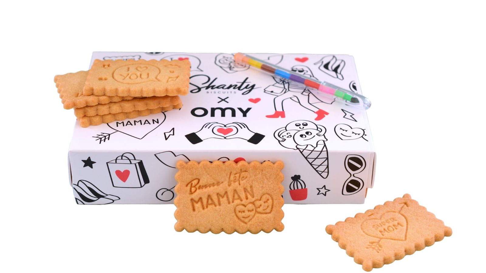 Une boîte de biscuits à colorier Shanty Biscuits x OMY