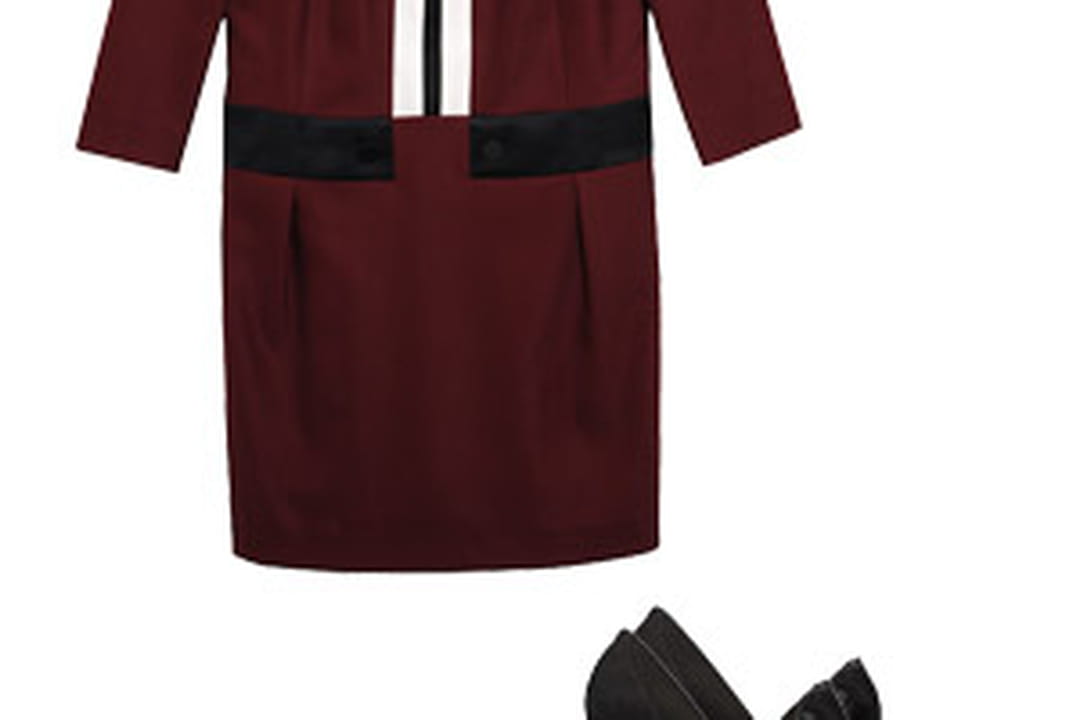 Robe bordeaux chic cherche escarpins ?�l?�gants
