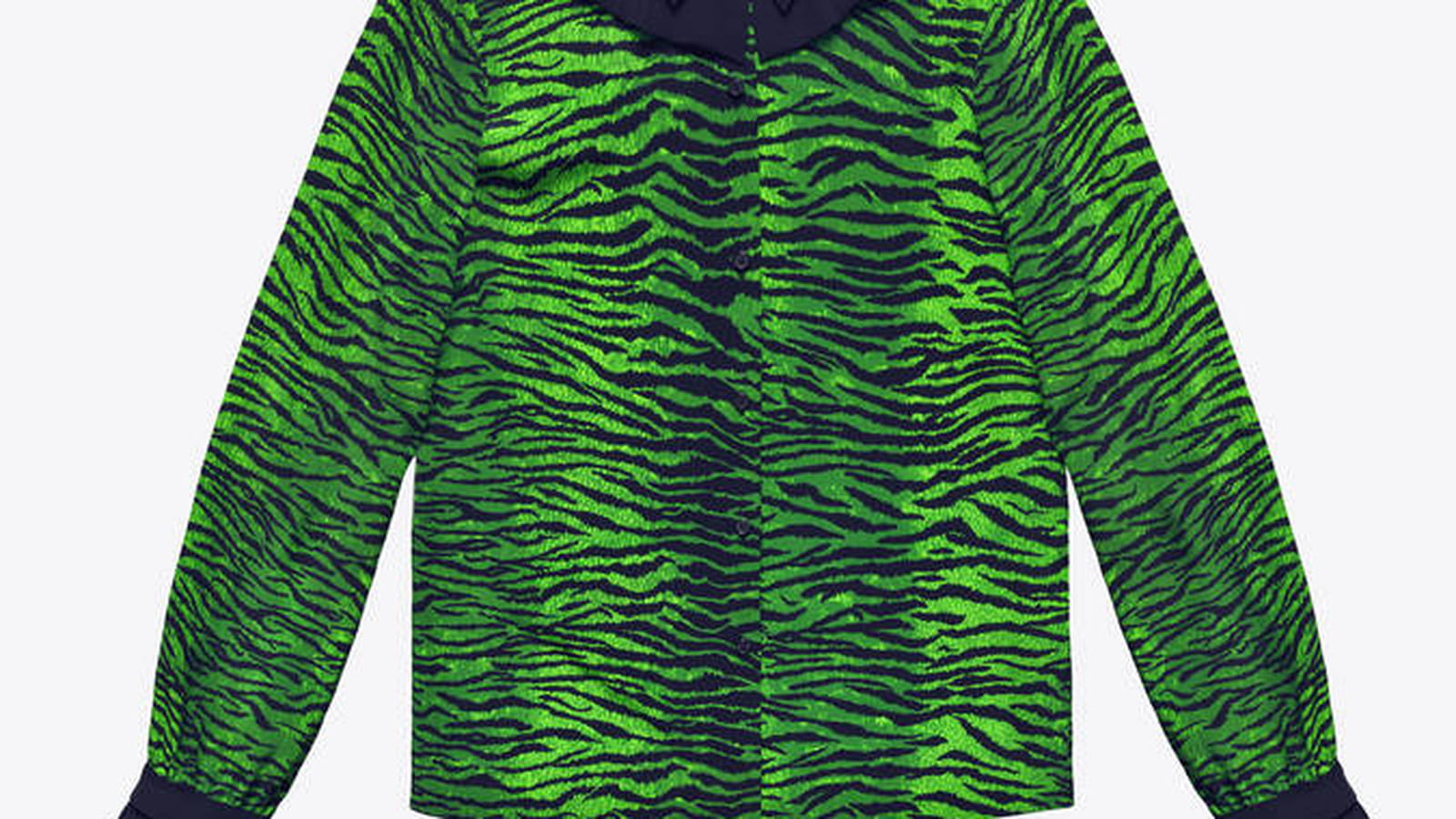 Blouse verte imprimée