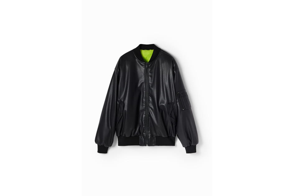 Bomber r&eacute;versible en simili cuir de Maria Escot&eacute; x Desigual