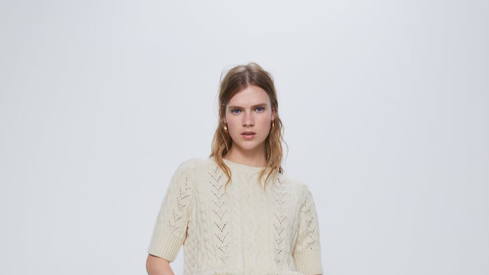 Pull en maille à torsades 
