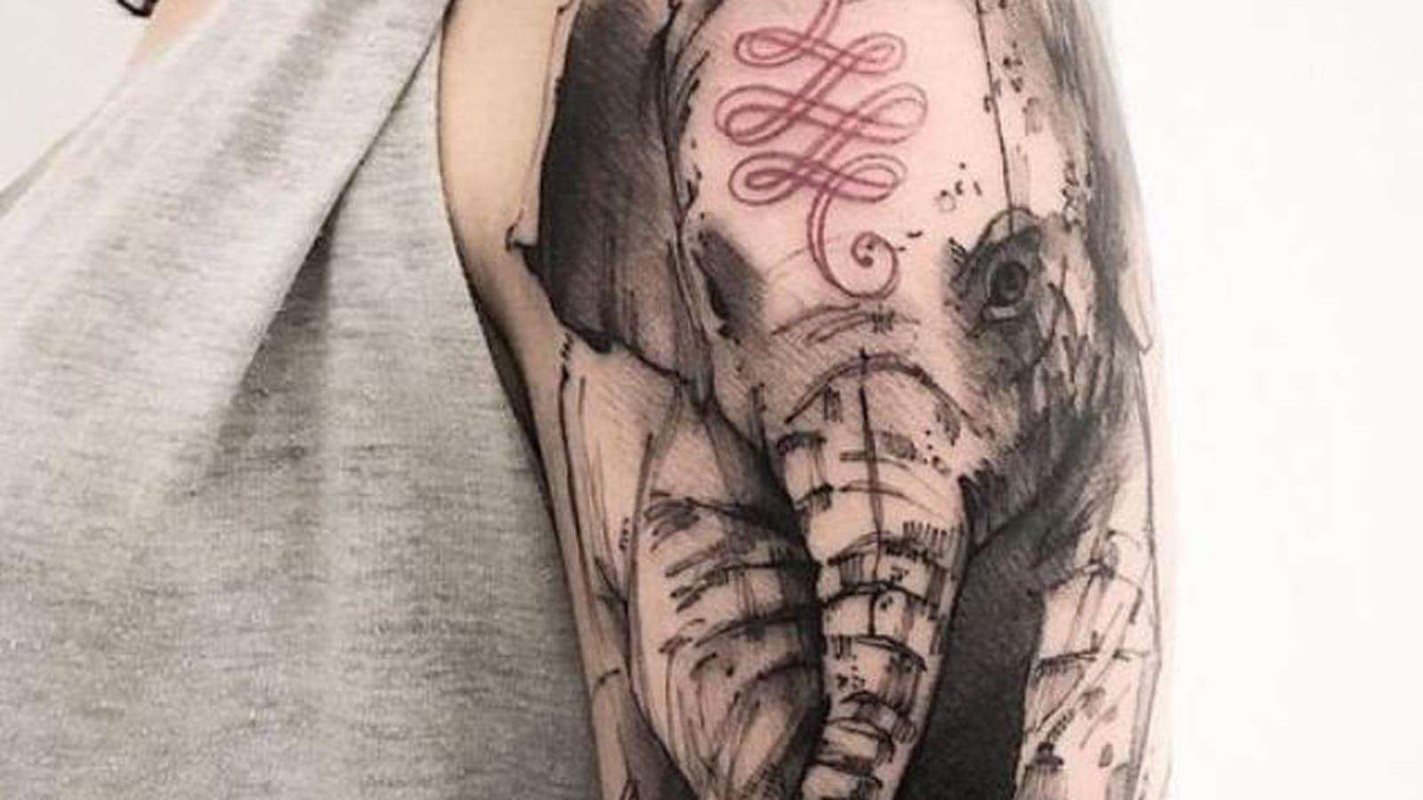Éléphant géant sur le bras
