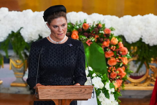 Victoria de Su&egrave;de prend la parole aux obs&egrave;ques d'Harald de Norv&egrave;ge