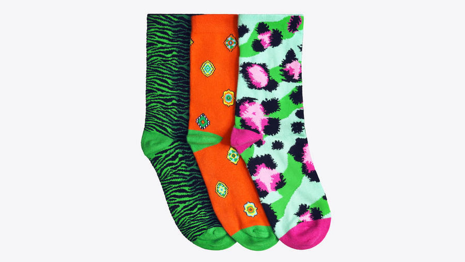 Lot de chaussettes imprimées orange et vert