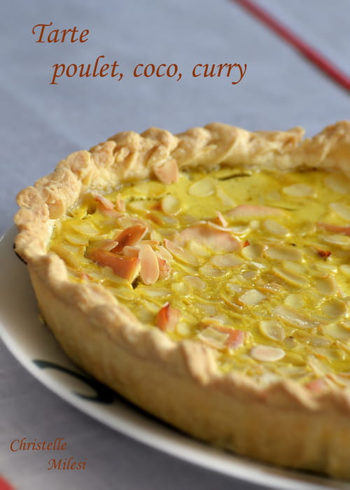 Tarte poulet, coco, curry