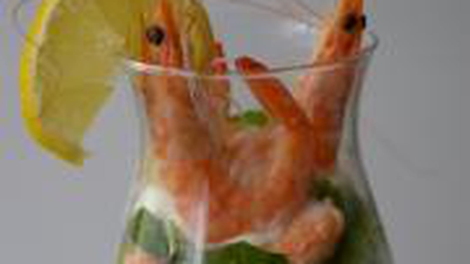 Verrine de crevettes et kiwis