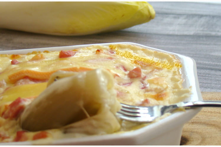 Endives gratinées à la sauce raclette façon savoyard