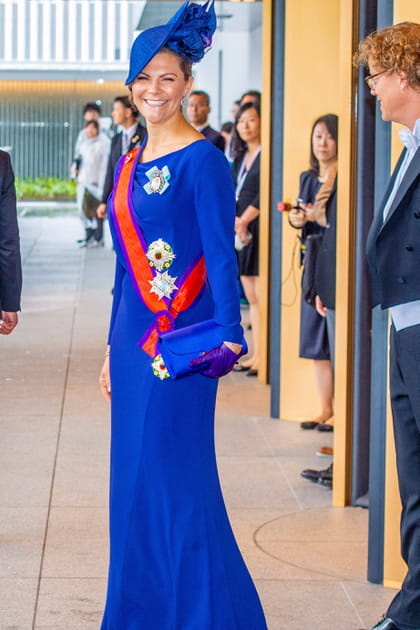 Victoria de Suède en robe longue bleu