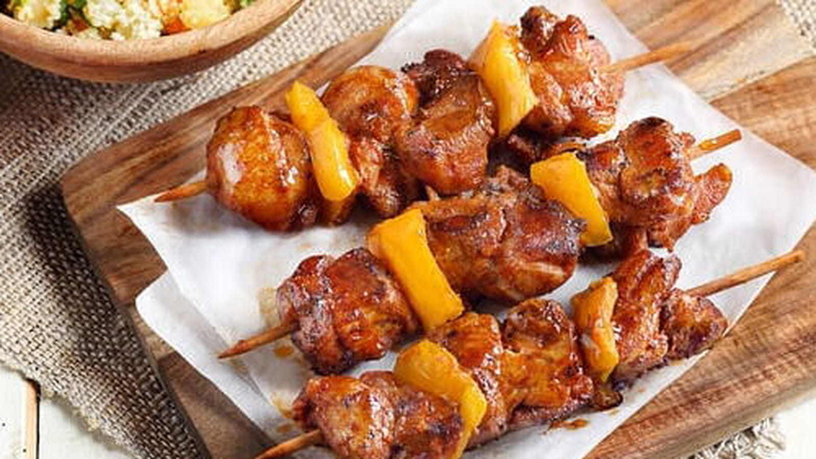 Brochettes à la Louisiane et taboulé d’ananas