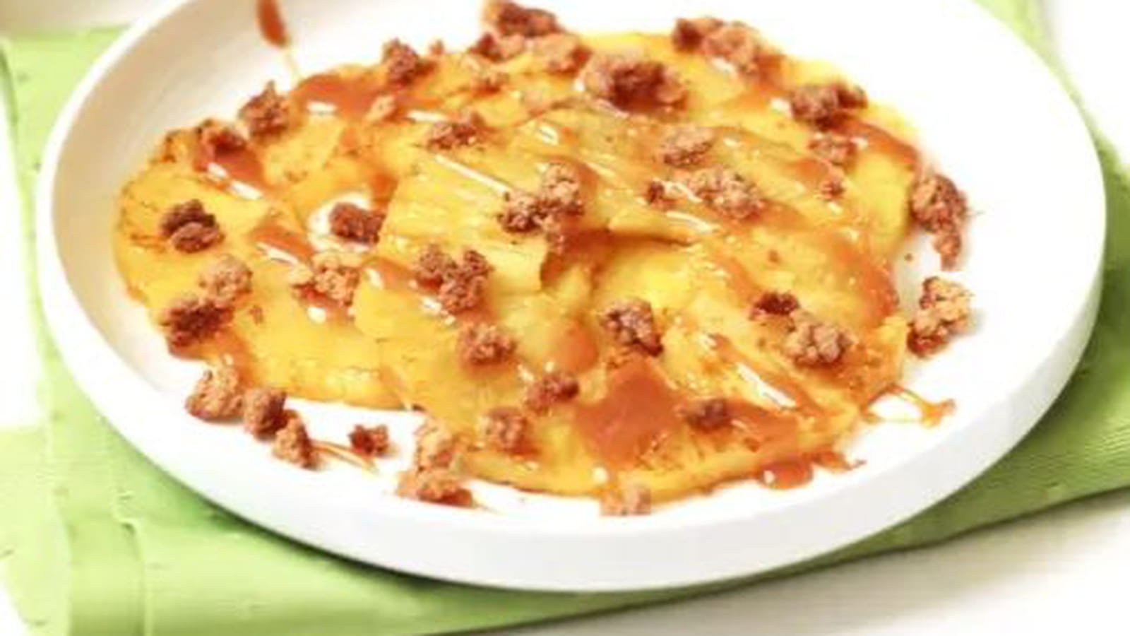 Ananas rôti au caramel