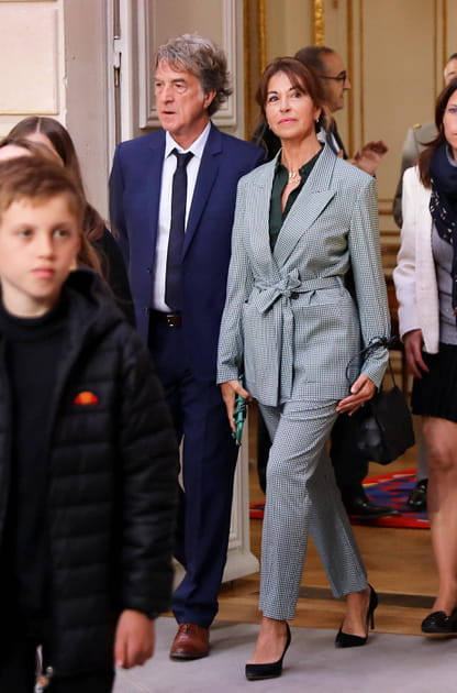 Fran&ccedil;ois Cluzet et sa femme Narjiss &agrave; l'investiture de Macron