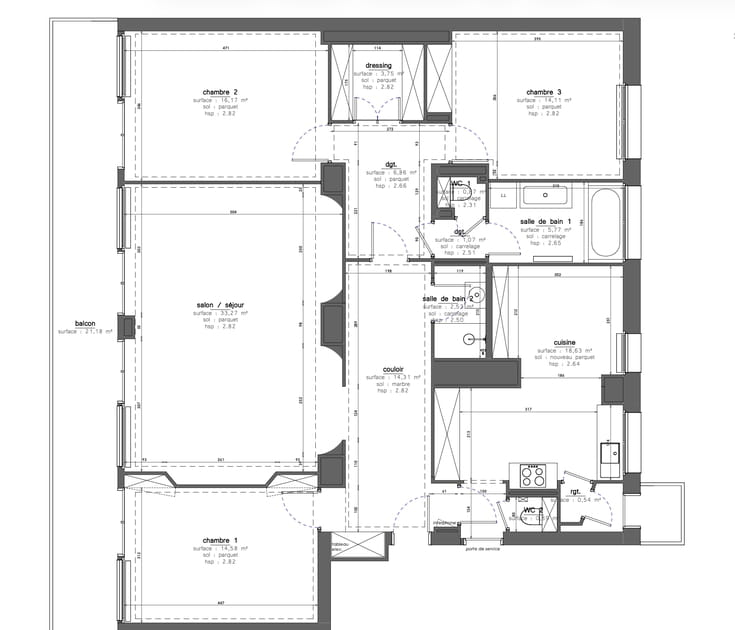 Le plan avant travaux