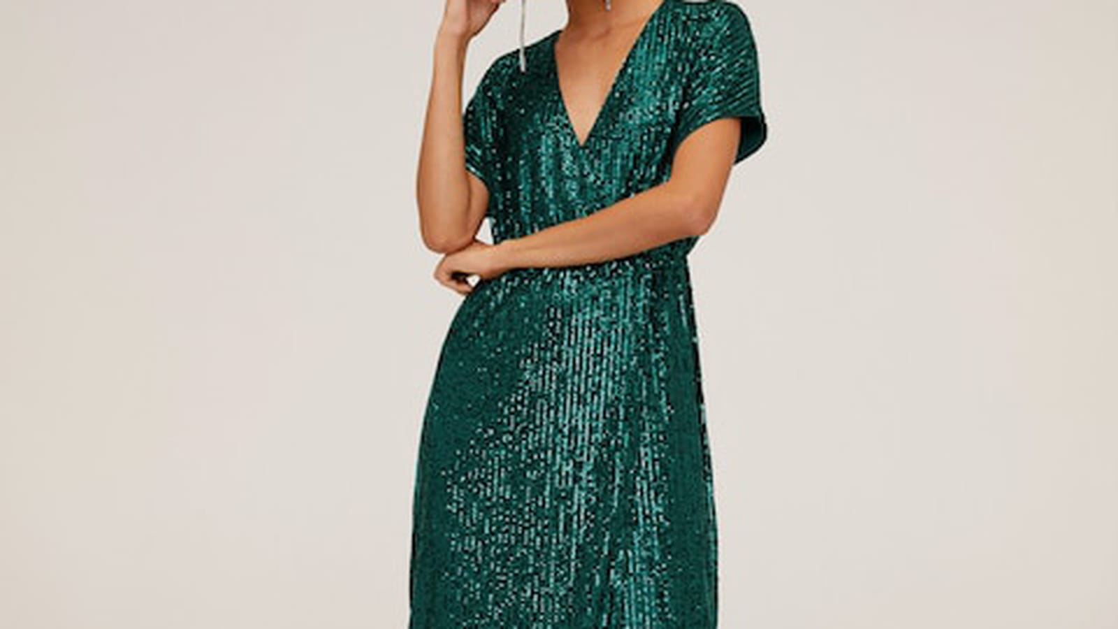 Robe longue à sequins 