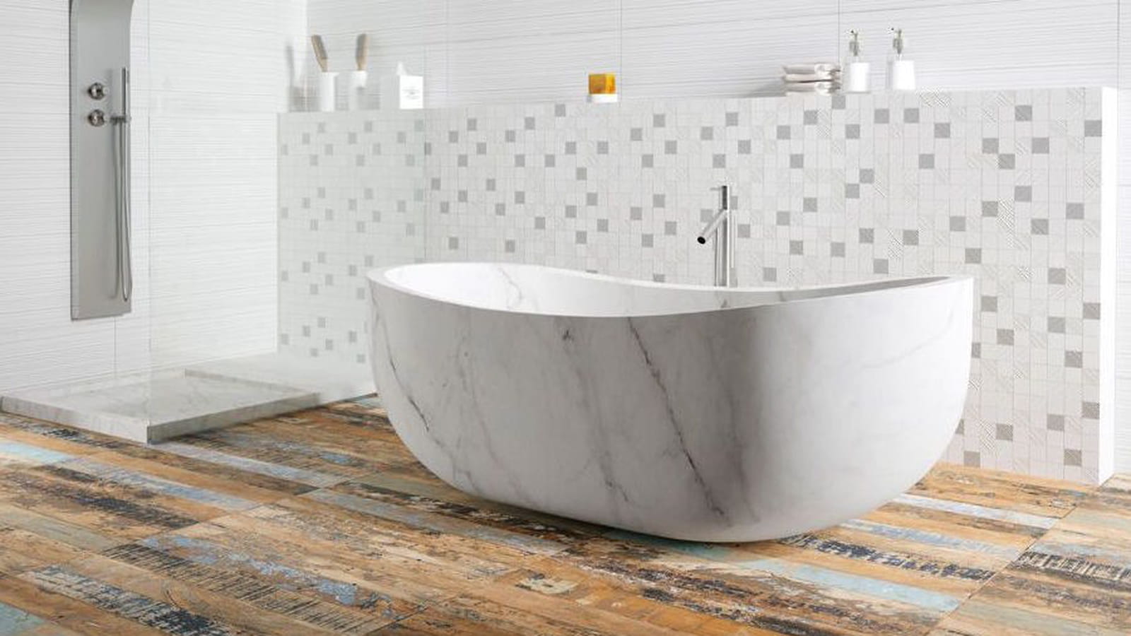 Carrelage effet bois vieilli
