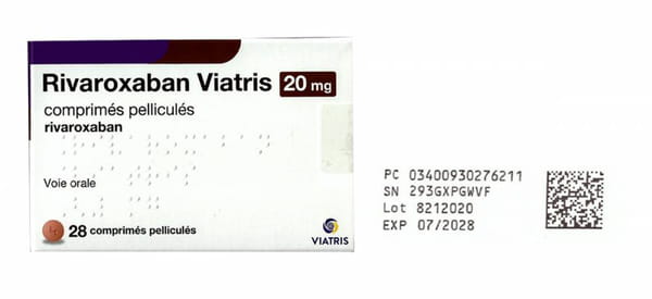 Boîte de Rivaroxaban Viatris 20 mg contaminée
