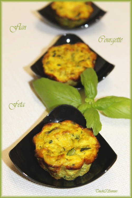 Petits flans courgette, curry et feta