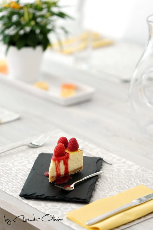 Cheesecake ultramoelleux et sauce framboise