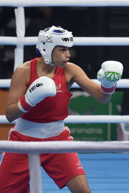 La boxeuse Amina Zidani