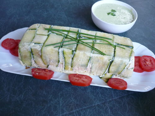 Terrine aux deux poissons et ses légumes, sauce verte