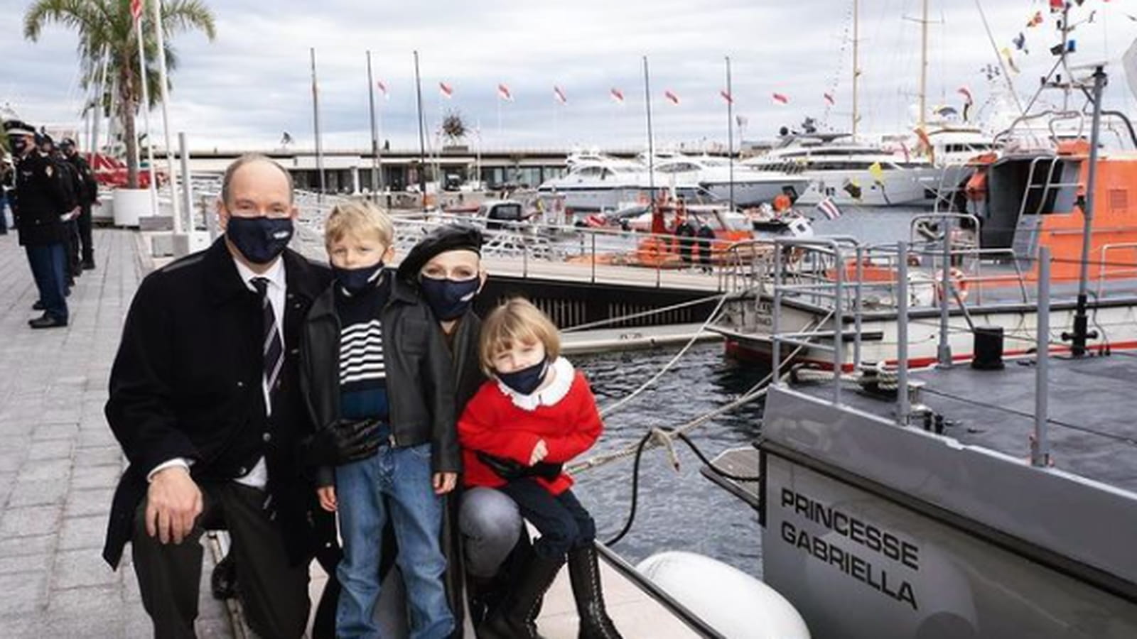 Albert II de Monaco, Jacques, Charlene de Monaco et Gabriella
