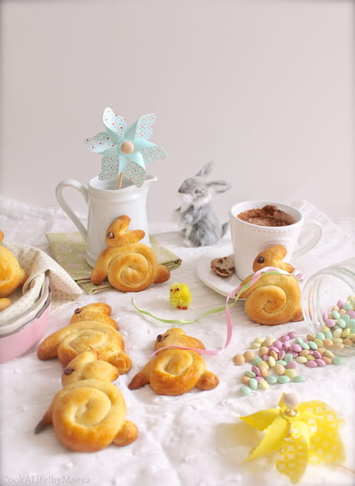 Petits lapins briochés de Pâques sans oeuf, sans lait