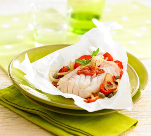 Papillotes de cabillaud à la provençale et Salsa aux épices douces