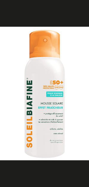 Mousse Solaire Effet fraicheur 50+ de SoleilBiafine