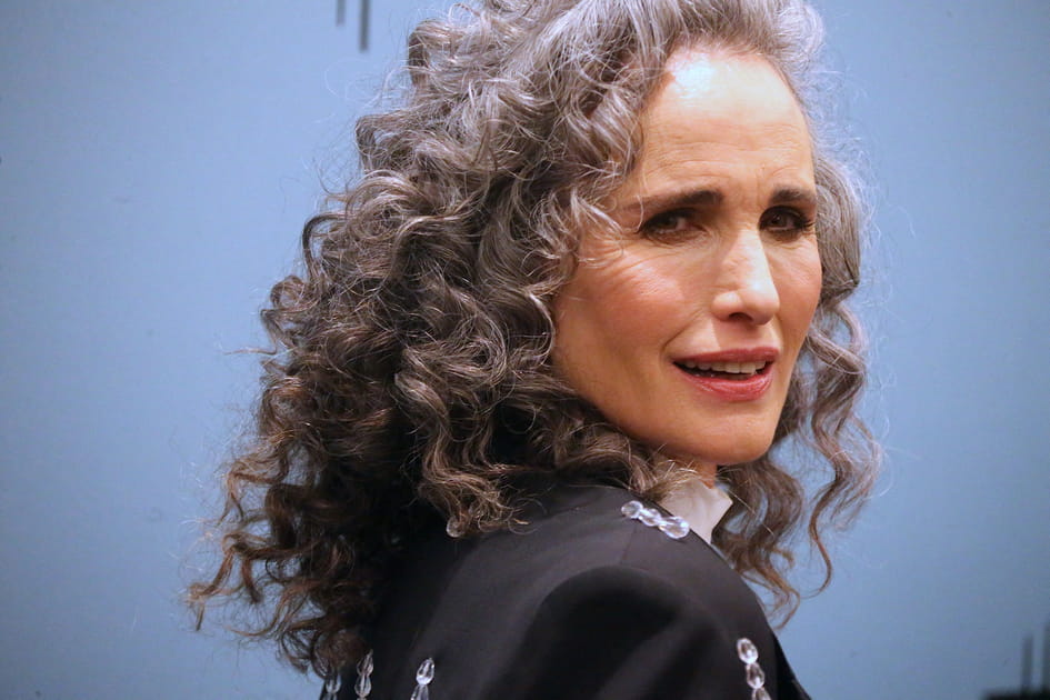 Andie MacDowell assume son &acirc;ge et ses cheveux gris
