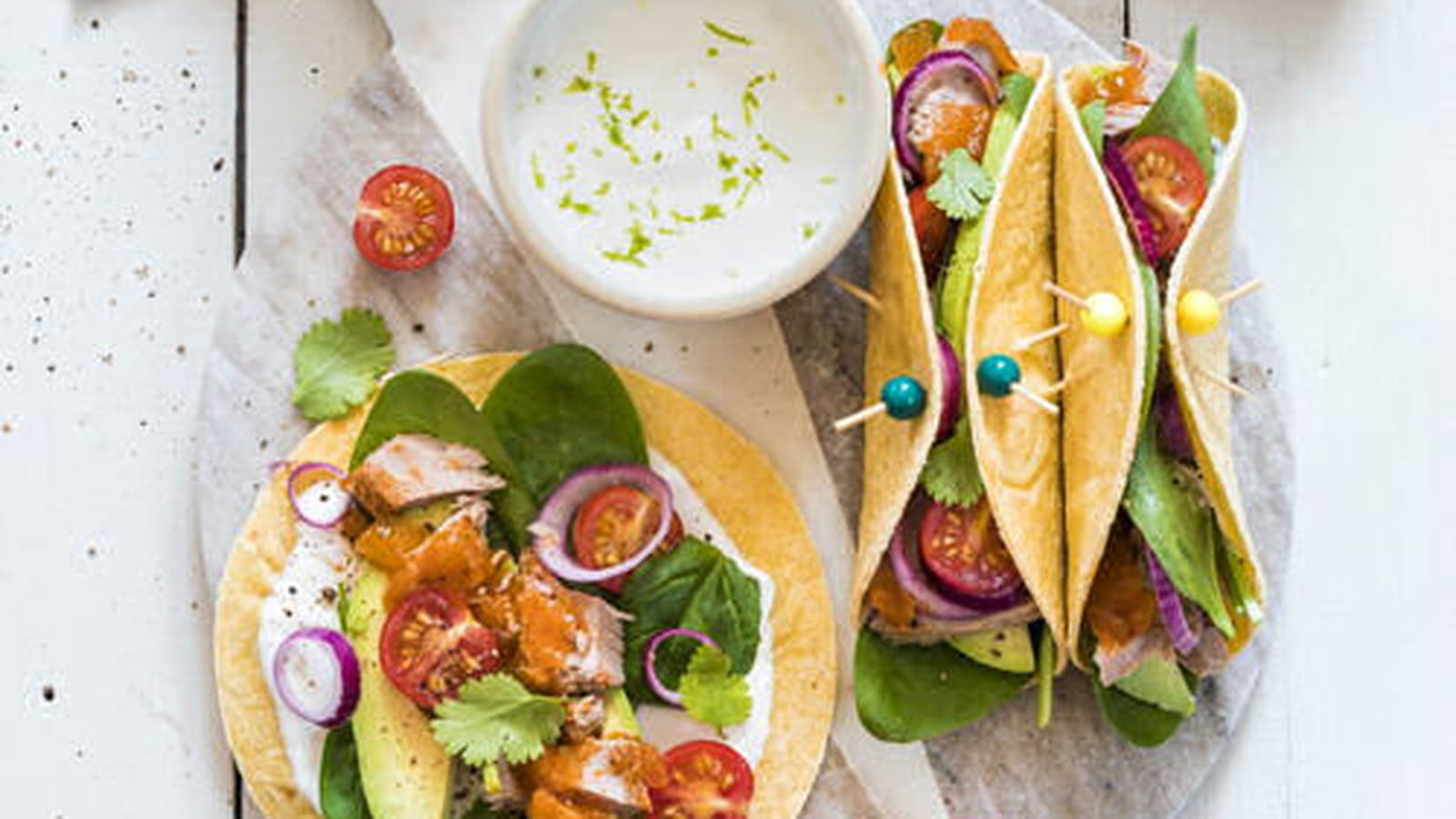Tacos au thon sauce escabèche Saupiquet
