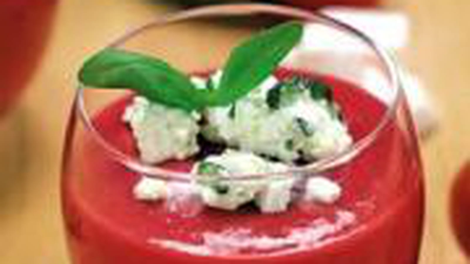 Gaspacho rouge et granité Feta
