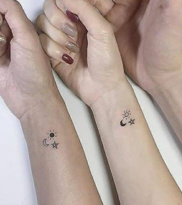 Soleil, lune et étoile sur le