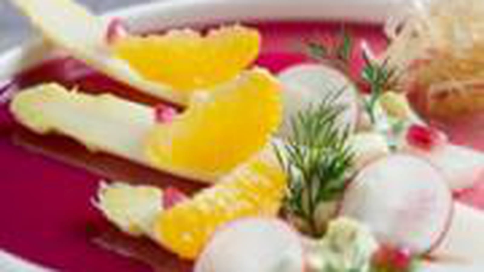 Asperges des sables des Landes au jus de grenade
