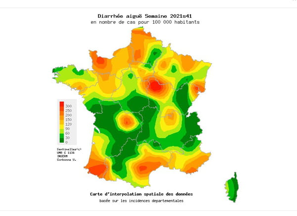 carte diarrhée gastro france octobre 2021