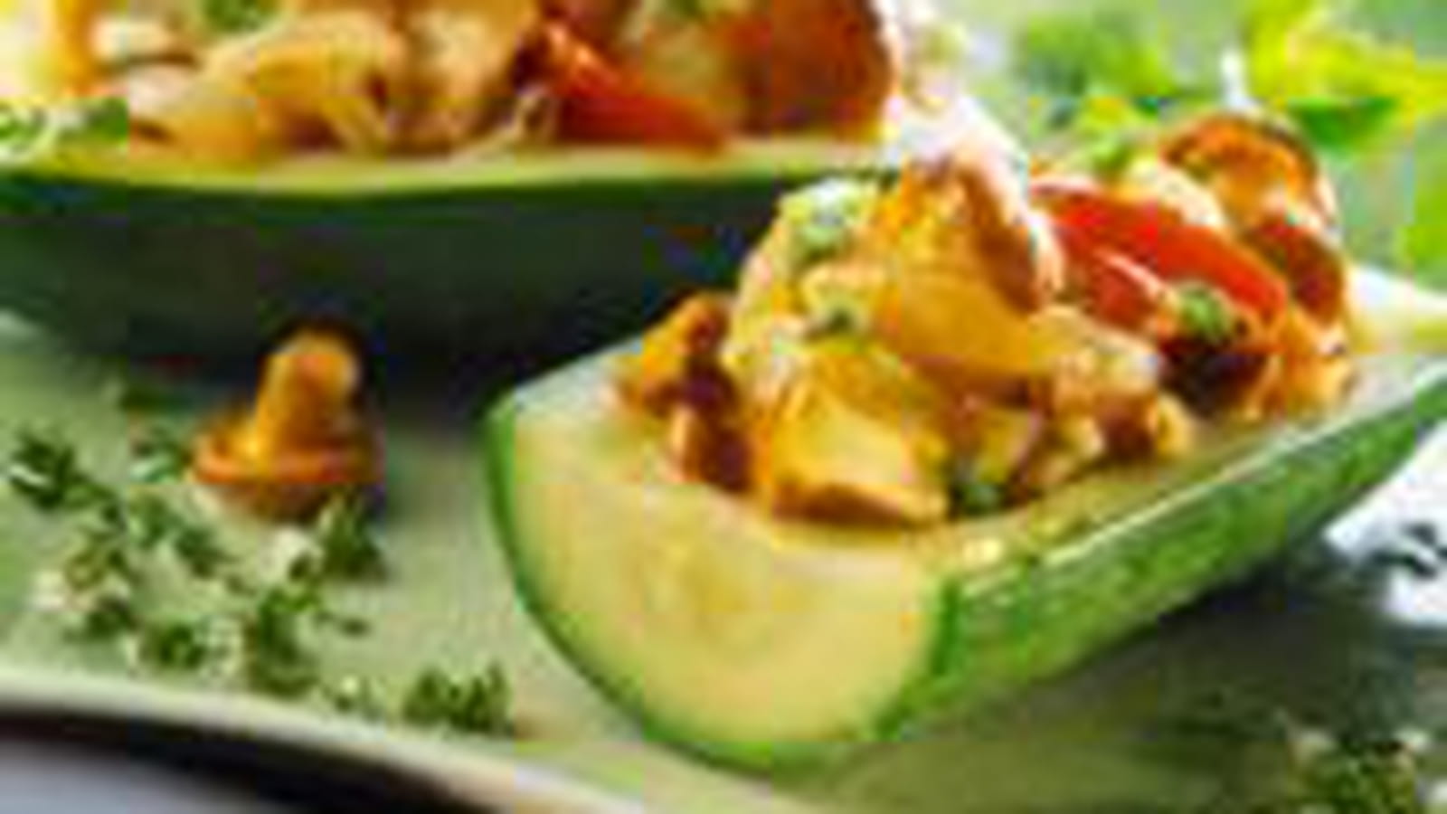 Courgettes farcies aux champignons