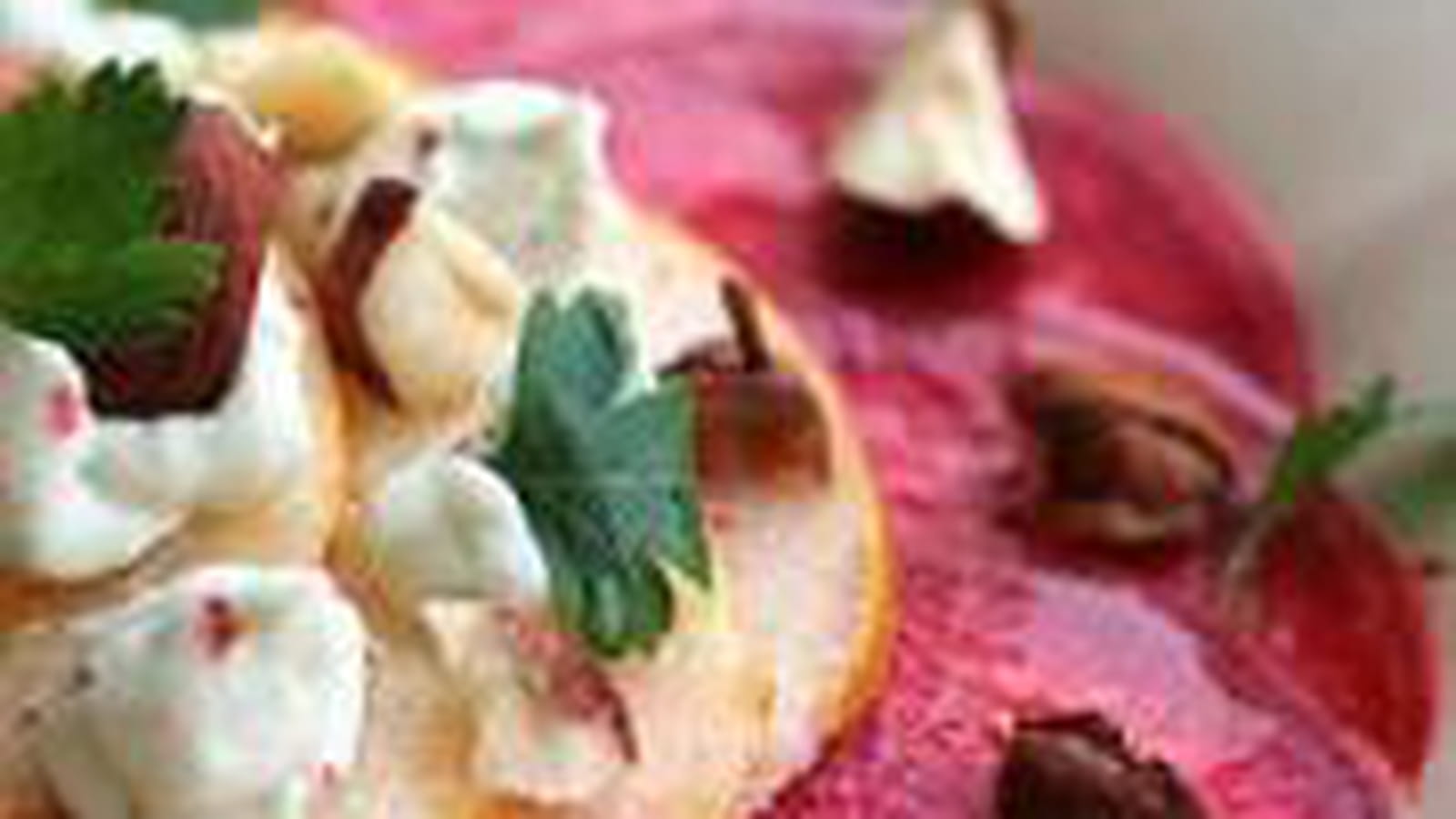 Carpaccio de betterave Chioggia, poires et crème de roquefort