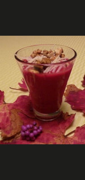 Verrine &agrave; la betterave rouge et au topinambour