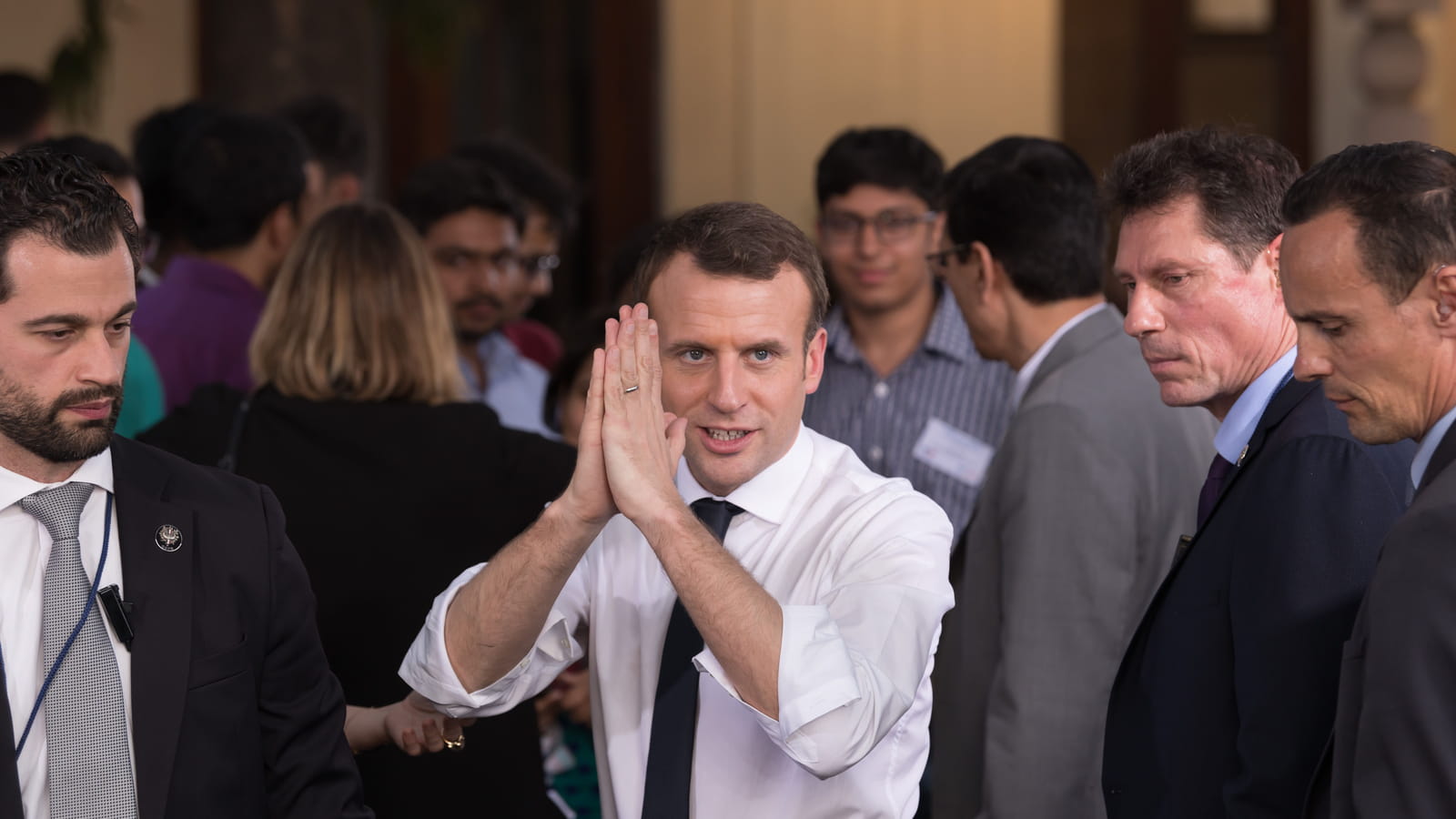 Emmanuel Macron à la Bikaner House, New Delhi