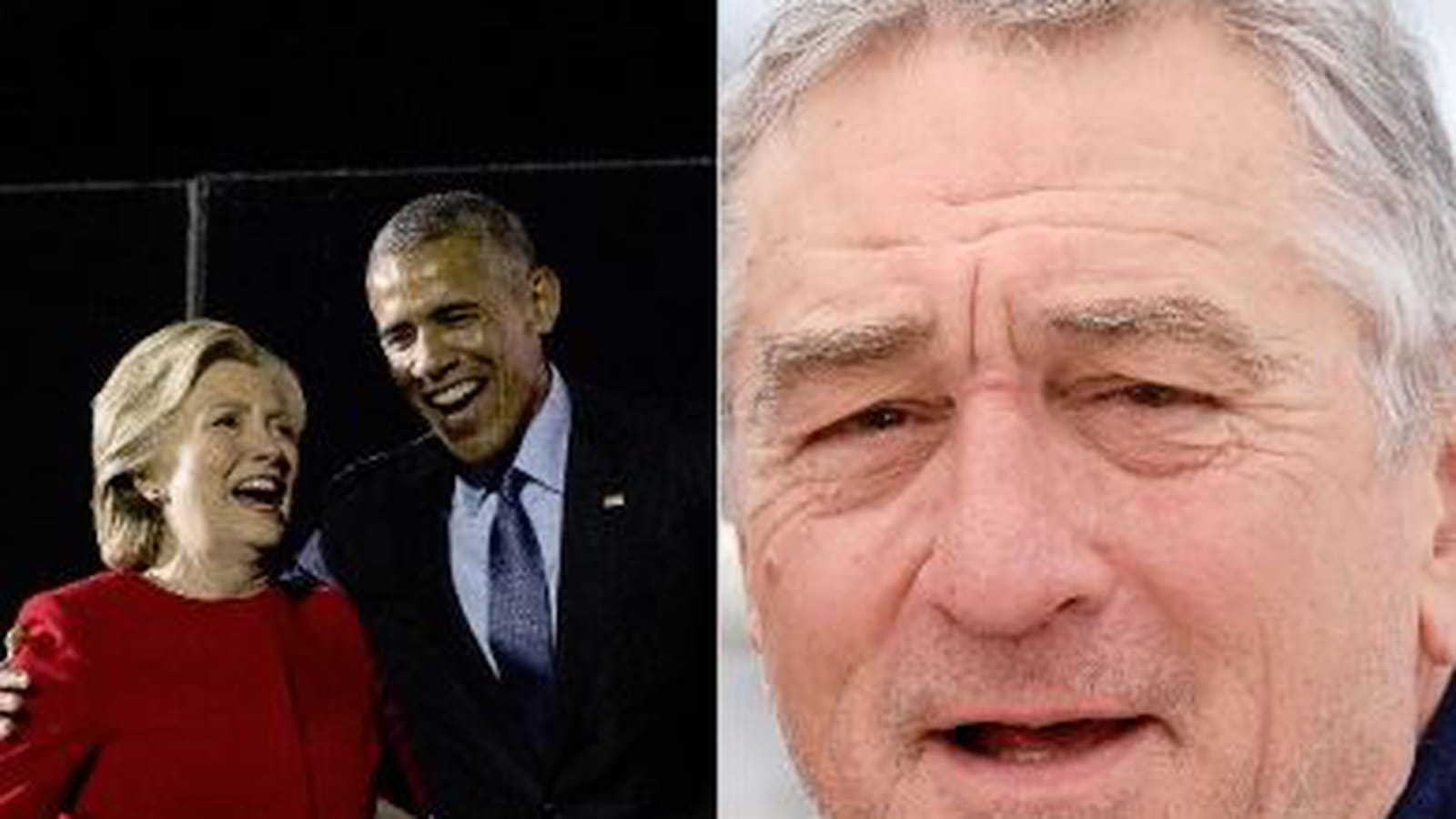 Hillary Clinton Robert de Niro et Barack Obama