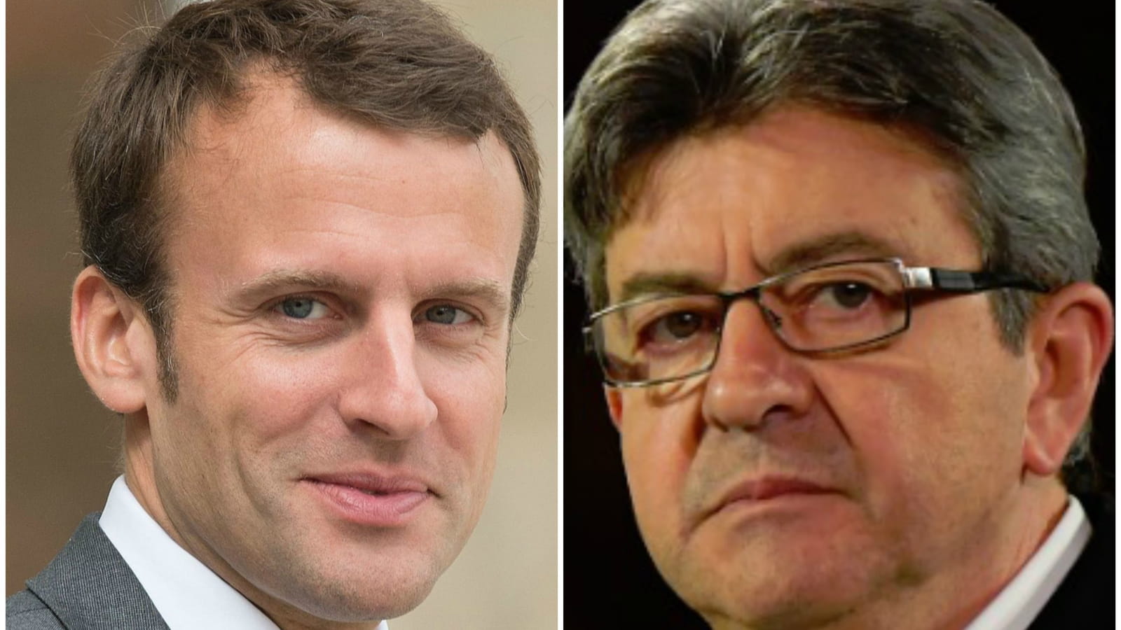 Emmanuel Macron et Jean-Luc Mélenchon 