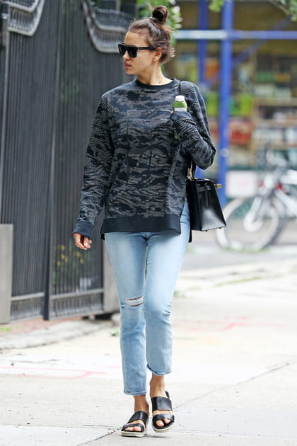 Irina Shayk, jean casual