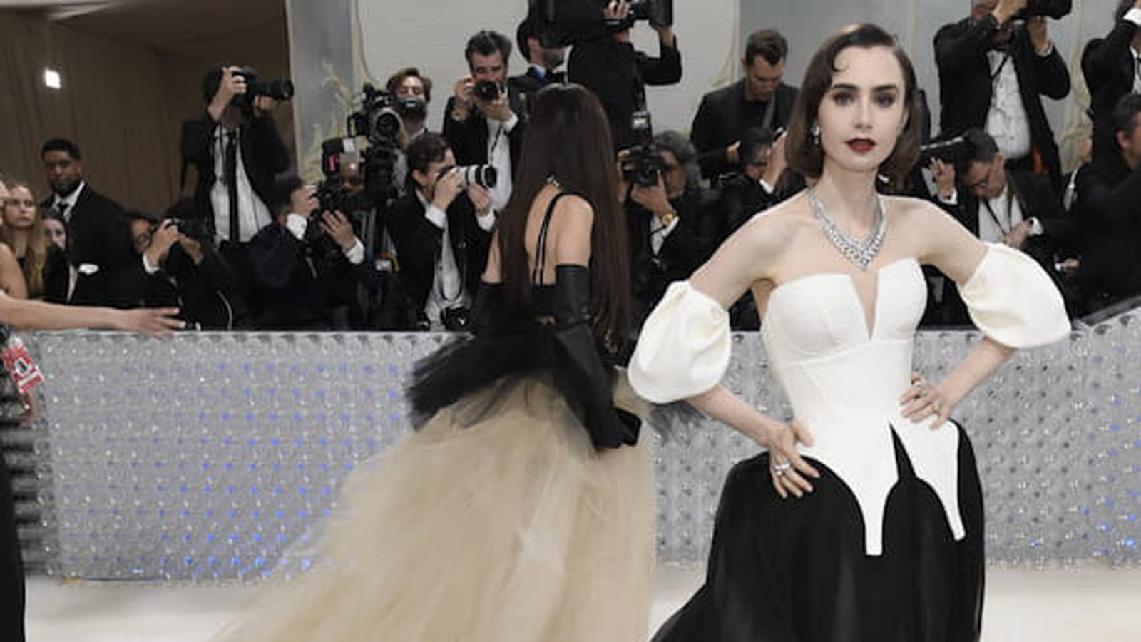 Lily Collins Evan Agostini Abaca