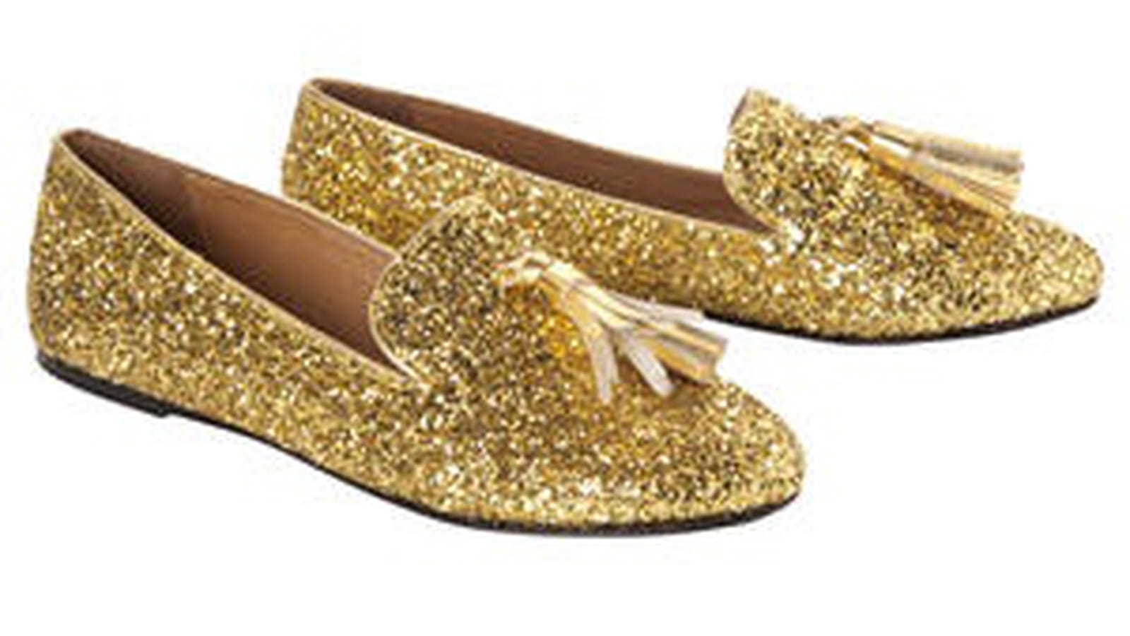 Slippers dorés de Les Petites...