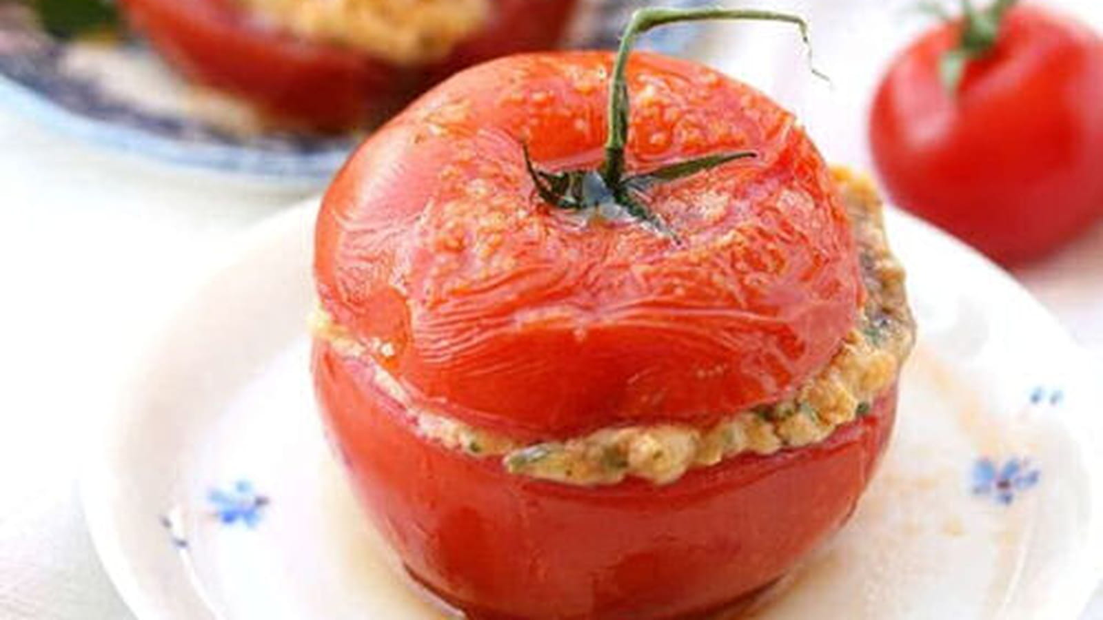 Tomates farcies persillade, mozzarella et jambon blanc
