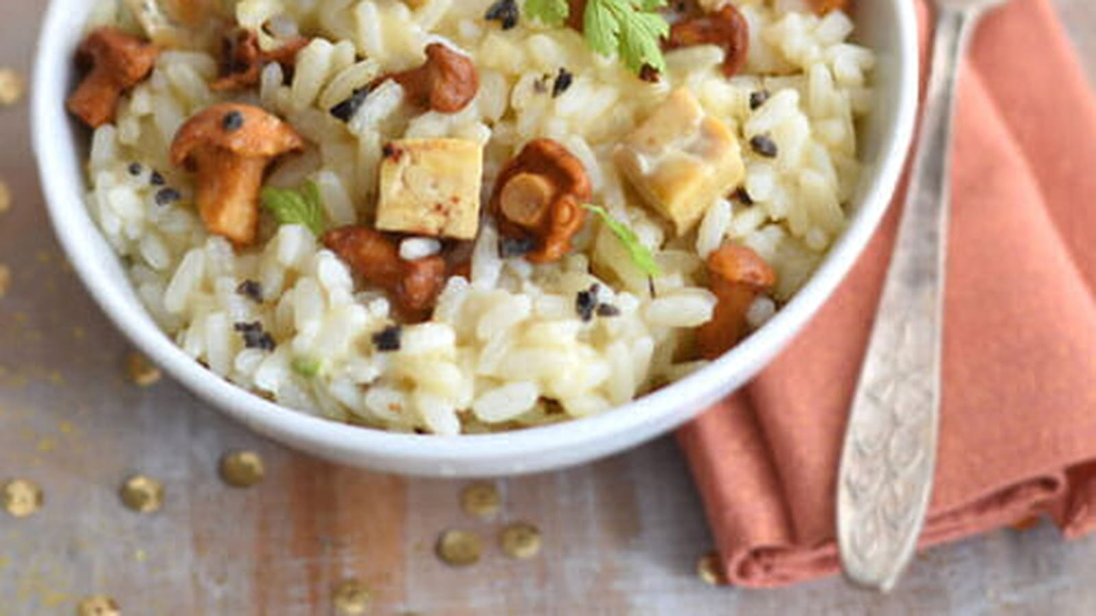 Risotto truffé aux girolles & tempeh