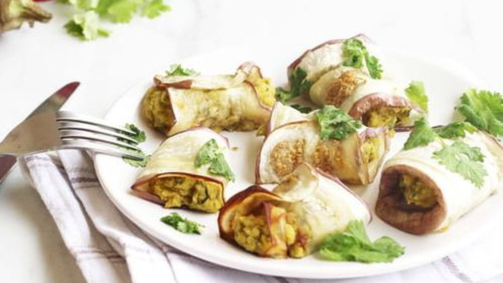 Aubergine roulée farcie