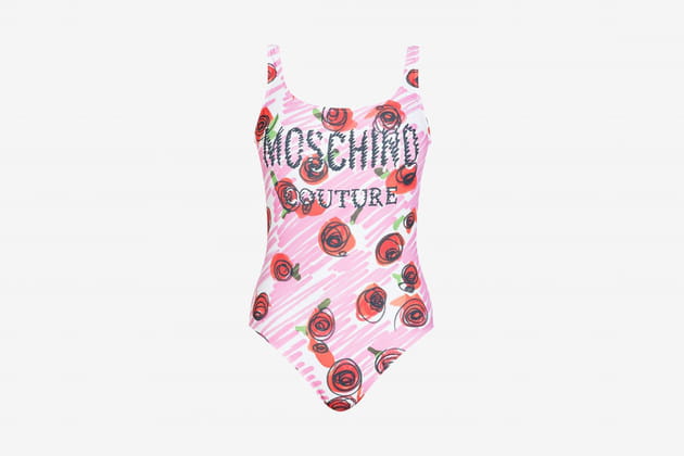 Maillot de bain une pi&egrave;ce "Pink Roses" de Moschino